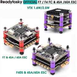 F7 F722 / F4 F405 Flight Control 3-6S & 45A 60A 4 in1 ESC 1.6W / 2.5W VTX Stack per Mark4 APEX XL 5 7 8 9 10 pollici FPV Frame Drone