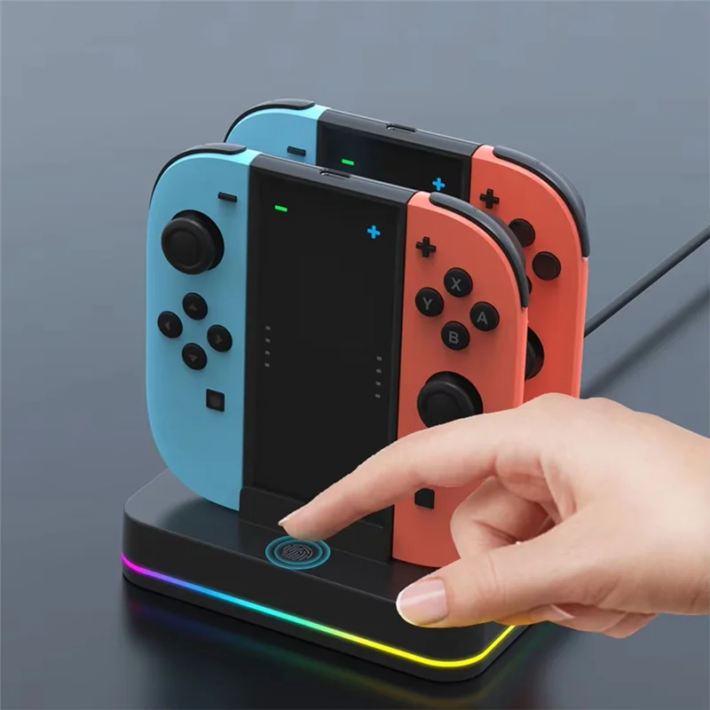 مناسبة لقاعدة شحن بمقبض Switch2 SW2 4 في 1 قبضة شحن NS2 مقبض صغير