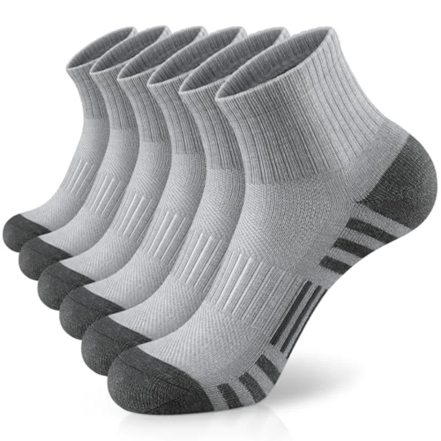 

Airacker Athletic Quarter Socks with Cushion Running Ankle Socks for Men Women 6 Pairs