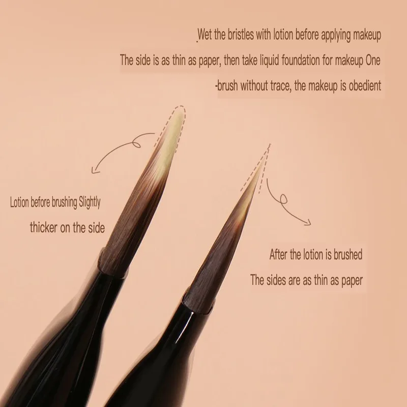 Painter D53 Blade Foundation Brush Straight-Line Polished Flat Head Liquid Makeup Applicator for Seamless Application