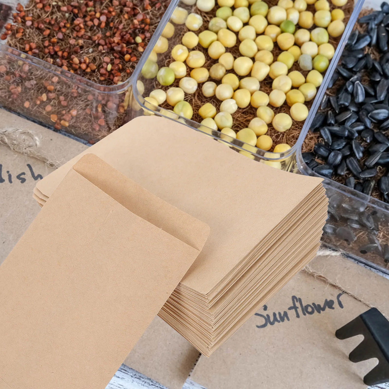 

100Pcs Eco Friendly Kraft Paper Seed Bags Reusable Storage Pouches for Farm Garden Planting Organization and Gift Packing Needs