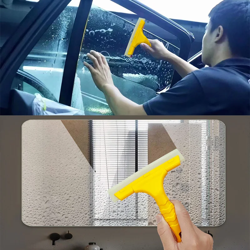 Auto Water Blade Squeegee Car Window Windshield Water Wiper Scraper Long Handle Mirror Glass Cleaning Silicone Squeegee  ﻿