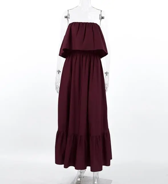 

2026 Spring/summer Elegant Sexy New French Ruffle Edge Fashionable Strapless Dress for Women Commuting Elegant Long Dress