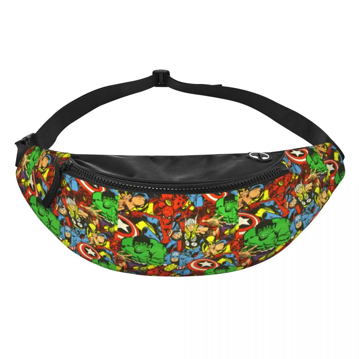 Custom Superhero Spider Man Fanny Pack Men Women Casual Crossbody Waist Bag for Camping Biking Phone Money Pouch