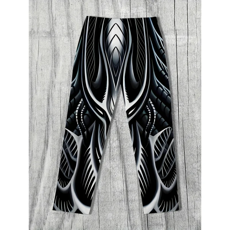 2025 남성용 3D 프린트 운동 바지 캐주얼 루즈핏 드로스트링 스트레이트 레그 빈티지 드레이프 스타일편안한 스포츠 바지