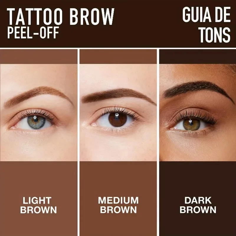 1PC Long-lasting Black and Brown Brow Gel, Evenly Pigmented, Non-fading, Peel-off Brow Gel for Natural Three-dimensional Brows