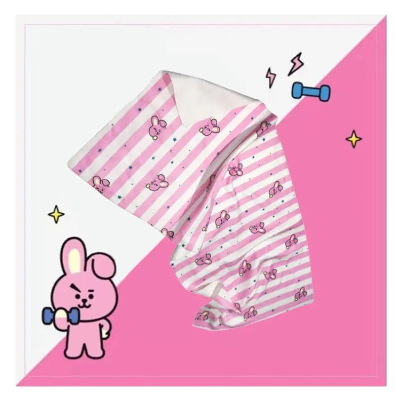 Anime Cartoon Bt21 Cooky Tata Chimmy Towel Face Towel Y2K Fashion and Cute Korean Version Absorbent Towel Gift for Friends