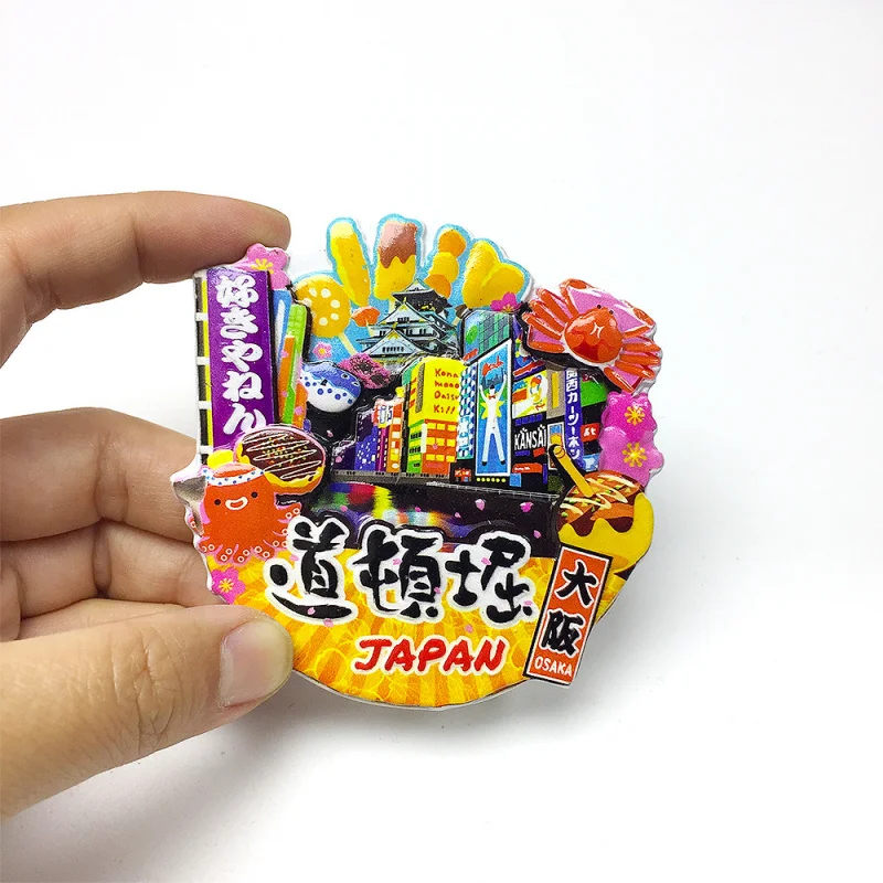 

Creative Japan Osaka Dotonburi Tourist Souvenirs Cultural and Creative Magnetic Refrigerator Stickers Home Magnetic Decoration