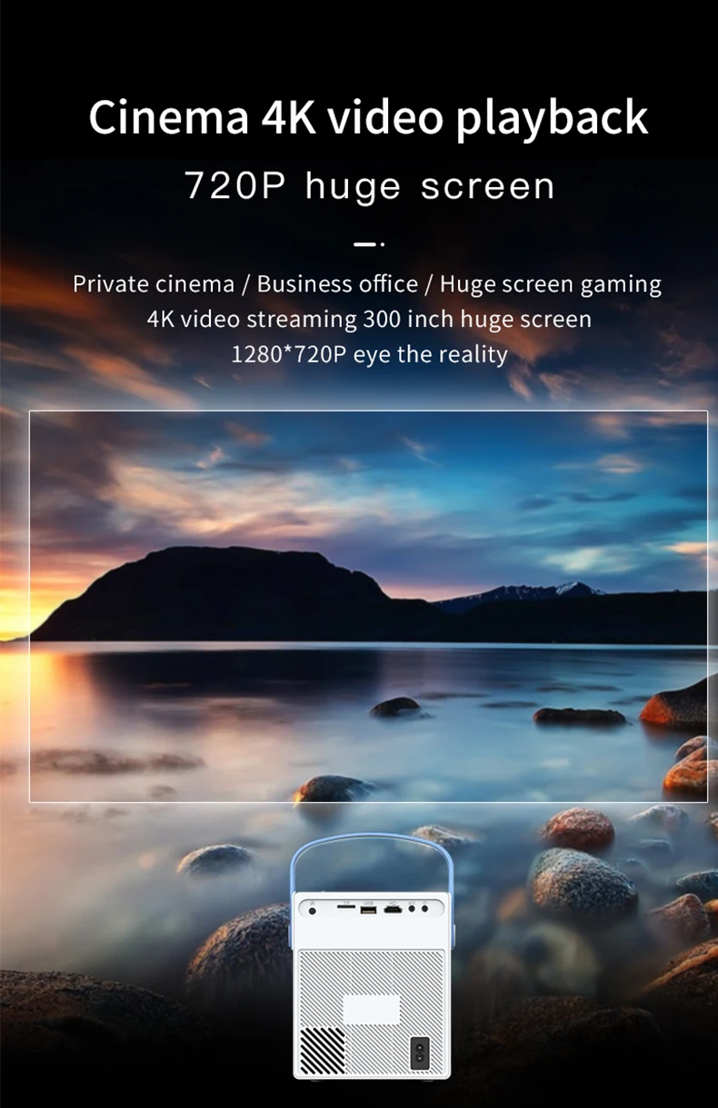 Qiumi Smart Projector with Metal Panel 4K Full HD at Home To Watch The Giant Screen