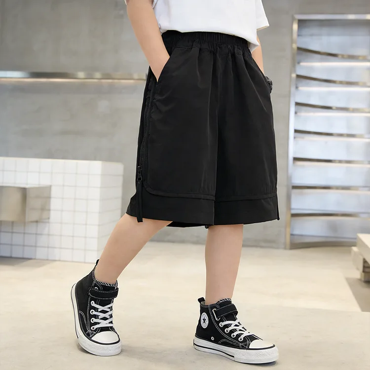 Boys' Casual Loose Fit T-Shirt Fashionable Essential Item Simple Design Children's Apparel Polyester Fiber Short Sleeve Basic...
