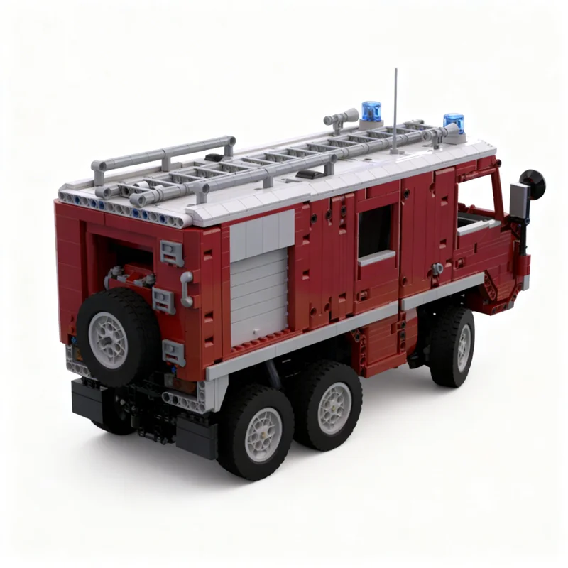 2616pcs MOC Steyr-Puch Pinzgauer Fire Engine 6x6 Full RC Steyr Technical Model Building Blocks Christmas Gift Toys Brick 3D