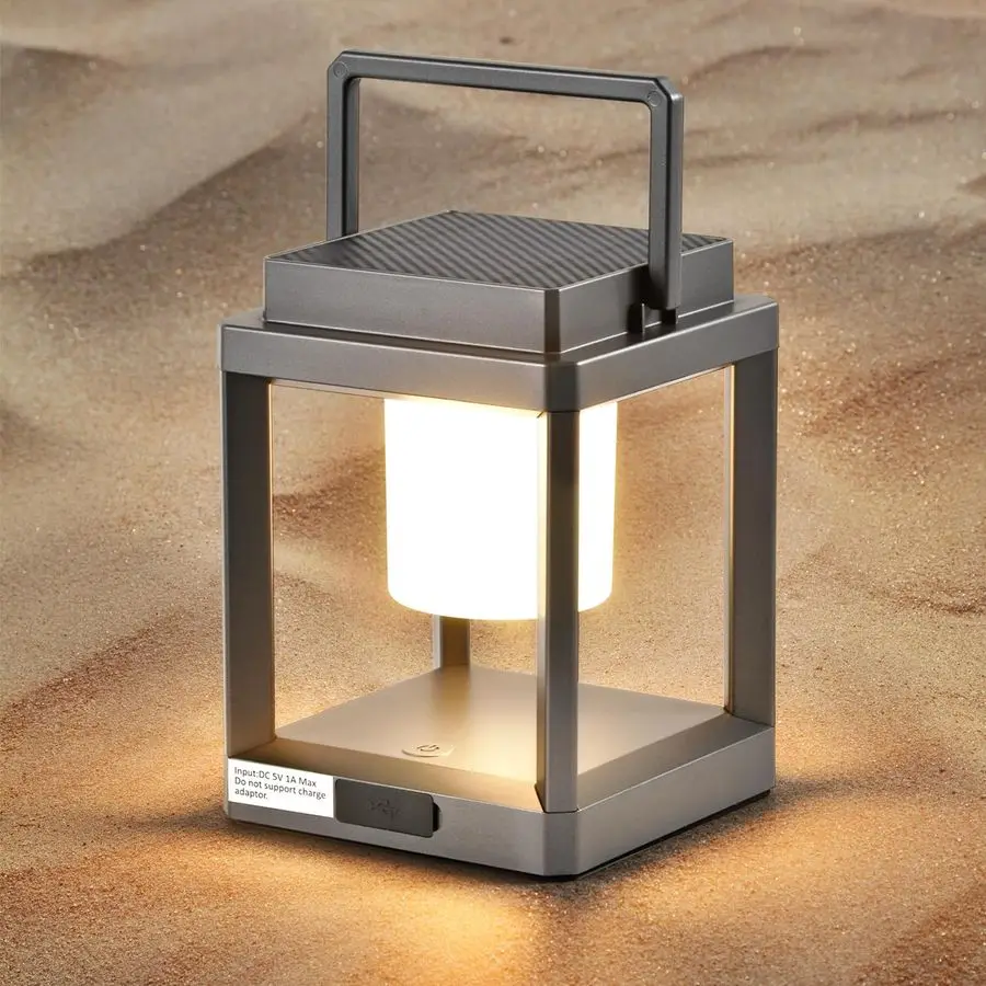 

Solar Outdoor Table Lamp Outdoor Lanterns for Patio Waterproof,Portable Rechargeable Solar Lamp