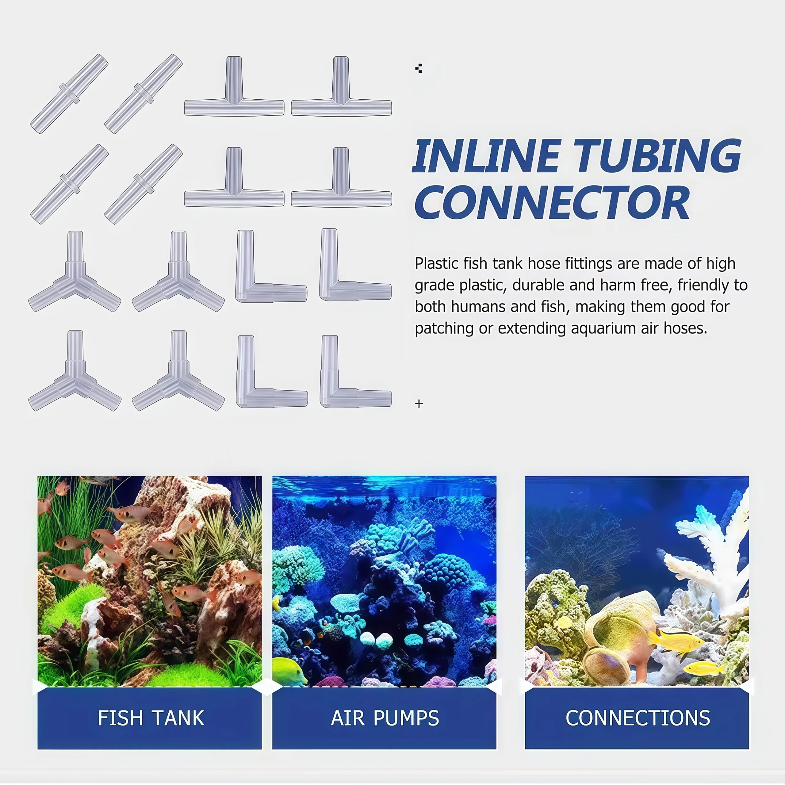 40/20-teiliges Anschluss-Set für Aquarien-Luftpumpen – langlebige Airline-Anschlüsse aus Kunststoff, 4 einzigartige Designs für die Sauerstoffverteilerung im Aquarium – Detail 4