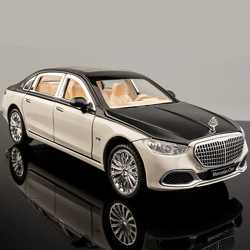 

Модель автомобиля Maybach S680 из металлического сплава, литой металлический игрушечный автомобиль, модель высокой симуляции звука и светильник, подарок для детей, 1:22