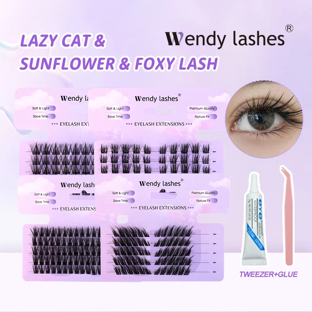 Wendy Lashes DIY Clusters Lash 8-16Mix Segmented Individual Eyelashes Extensions Russian Volume Supplies wholesale