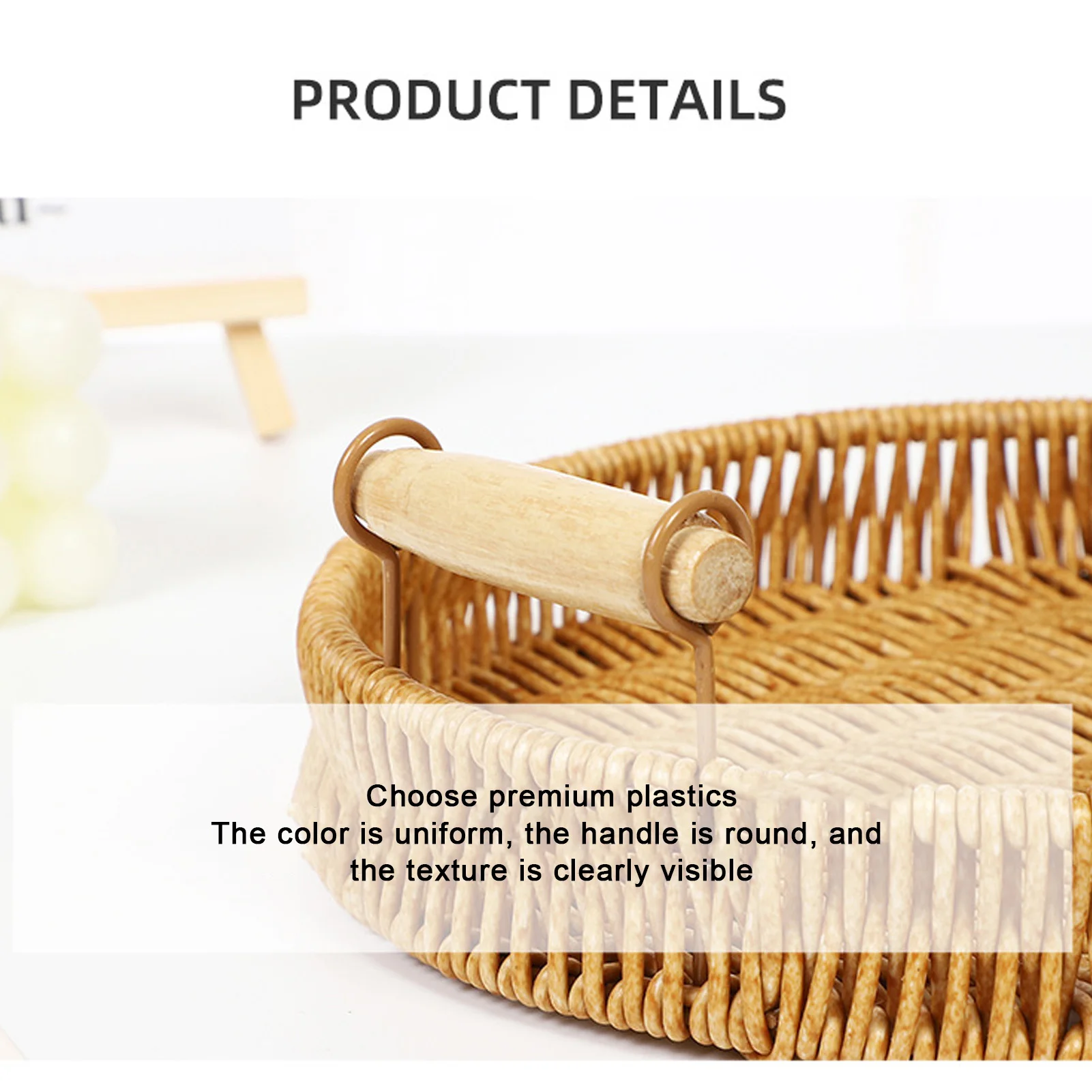 صينية تقديم منسوجة يابانية مزخرفة متعددة الأغراض وسهلة التنظيف مع مقابض مزدوجة للمطعم #5