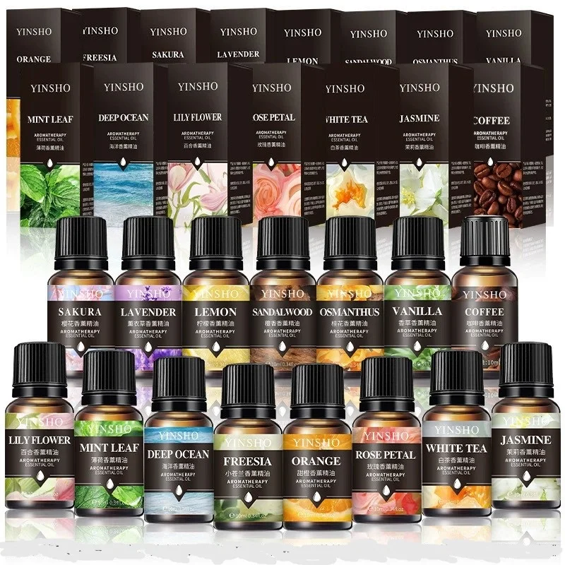 YINSHO oil for DIY purposes humidifier use lavender rose eucalyptus leaves coffee mint lemon fragrance essential 10ml essential