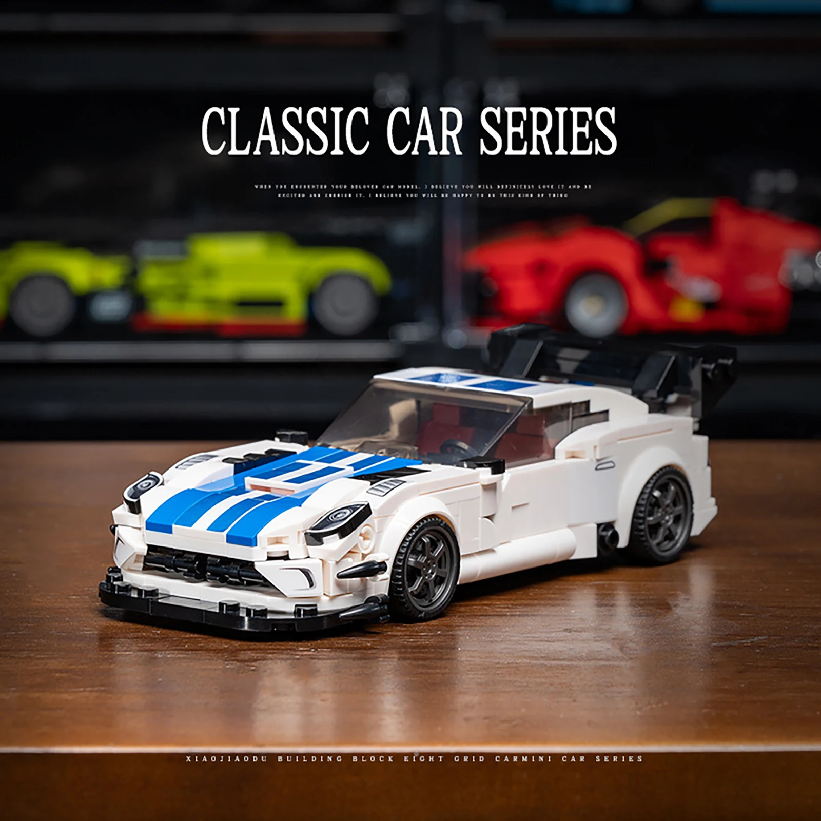 MOC Champion Racing Supercar – Kit de construction de maquettes, bricolage avec scène de garage pour les amateurs de voitures de vitesse, véhicule créatif, jouet pour enfants et adultes
