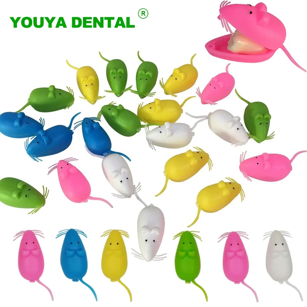 100pcs Baby Tooth Box Plastic Kids Milk Teeth Fairy Box Cute Mouse Shape Storage Box Children'S Souvenir Save Case Organizer