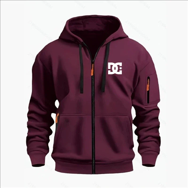 الربيع والخريف موضة الذراع جيب الرباط مقنعين بلون فضفاض بأكمام طويلة قميص البلوز الرجال الرياضة عادية مقنعين #1