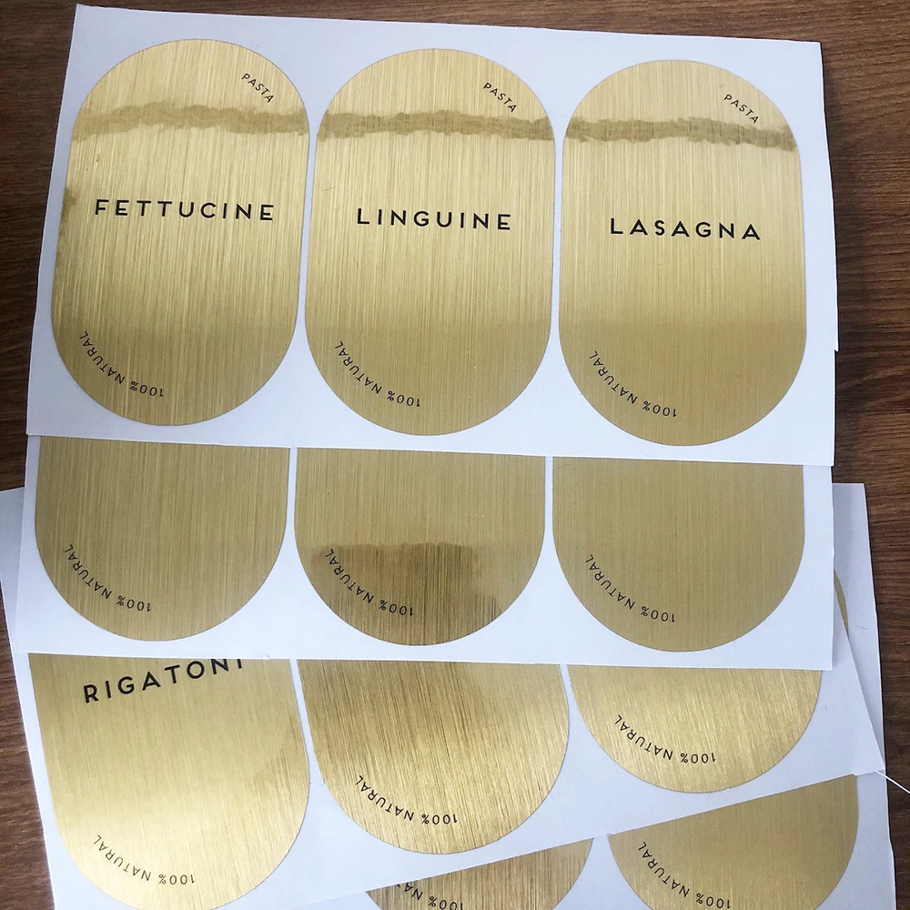 Personalized Oval Waterproof Pantry Labels Gold Silver Foil Custom Name Spice Jar Bottle Stickers Kitchen Storage Home Party Dec