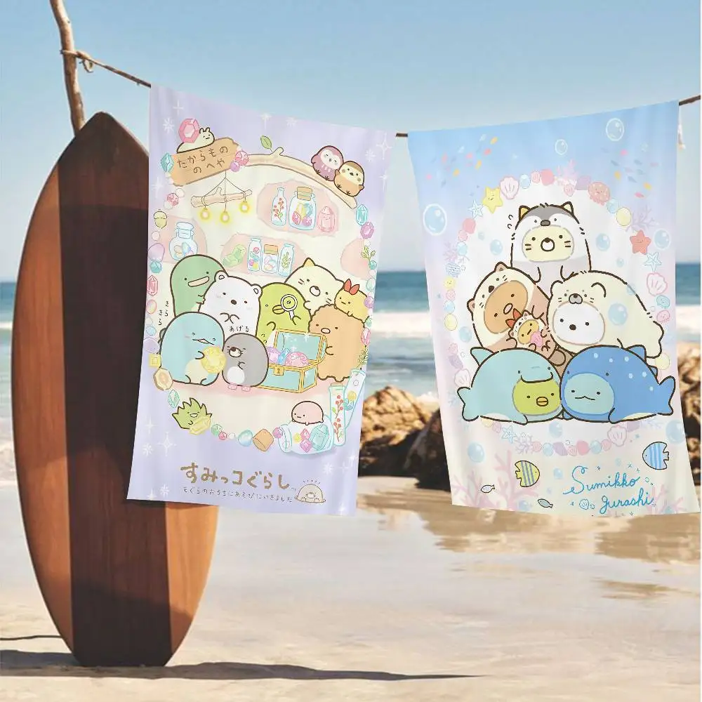 Japan Anime Sumikko Gurashi Bath Towel Microfiber Soft Water Absorbing Breathable For Girl Kids Decorative Cartoon Beach Towel