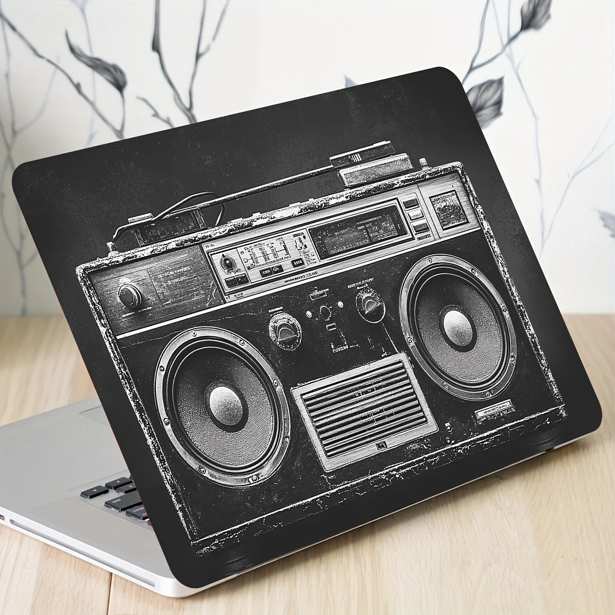 Set of 2 Laptop Art Sticker Protective Cover with Recorder Pattern, Universal Laptop Light Brown Sticker, Non-Reusable Laptop