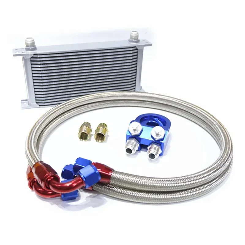 AN10 Aluminum Radiator 7/10/13/16/19/25/30 Rows British Type Car Engine Oil Cooler Cooling Radiator Replacement Universal Cooler