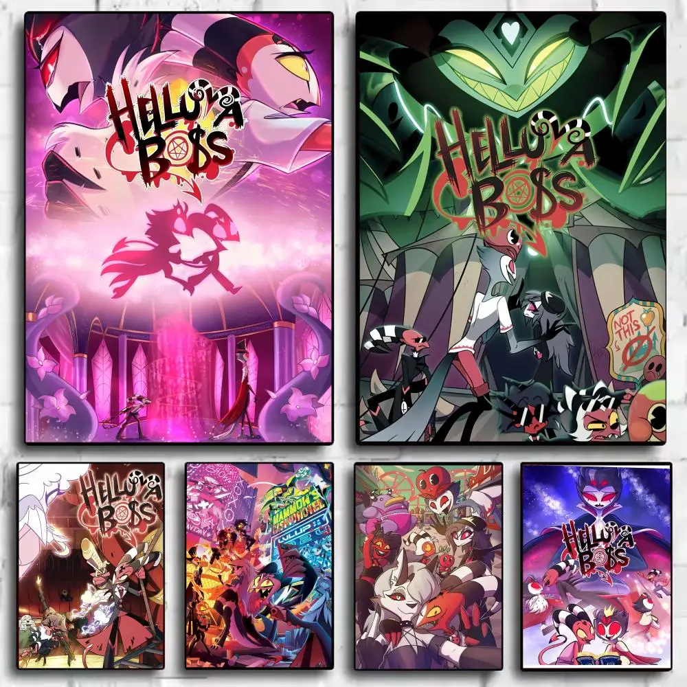 H-Helluva Boss الإرهاب hazbin فندق المشارك HD الفن لزجة جدار مقاوم للماء غرفة المعيشة المنزلي غرفة نوم بار الديكور الجمالي #1