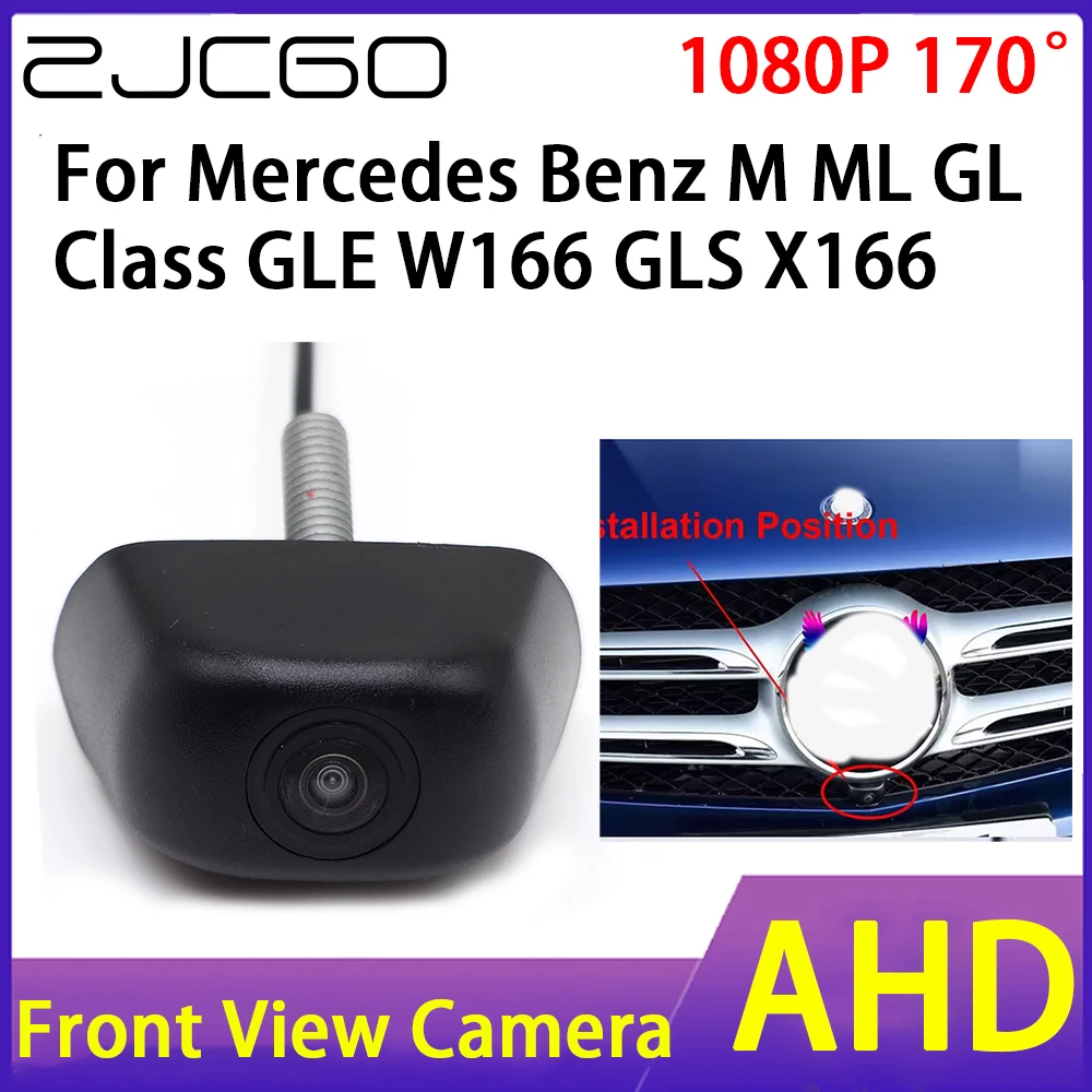 

ZJCGO Car Front View Camera AHD 1080P Waterproof Night Vision CCD for Mercedes Benz M ML GL Class GLE W166 GLS X166