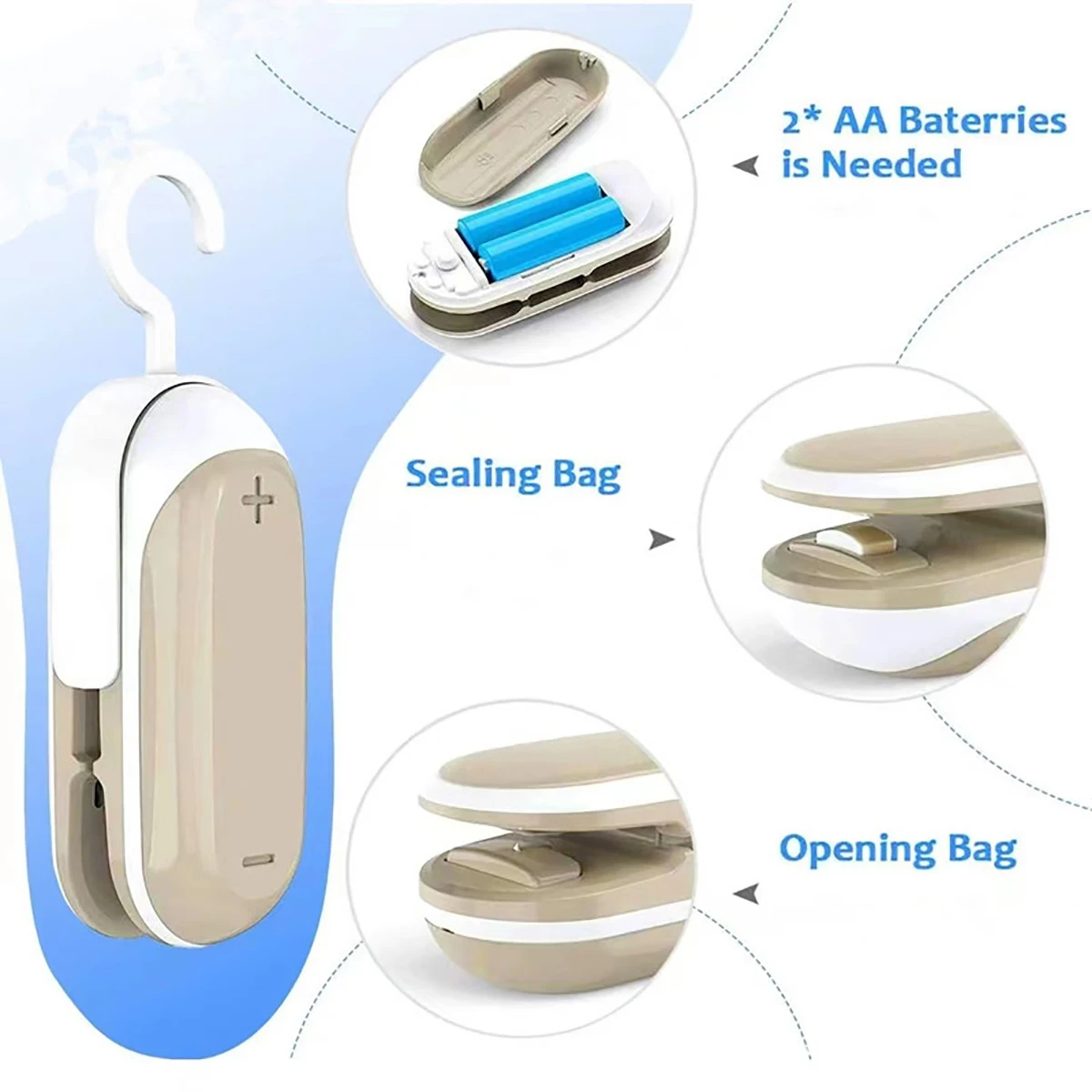 Vacuum Food Sealer Plastic Bag Mini Packaging Machine Portable Plastic Sealer Food Storage Snack Vacuum Sealer (no Battery)