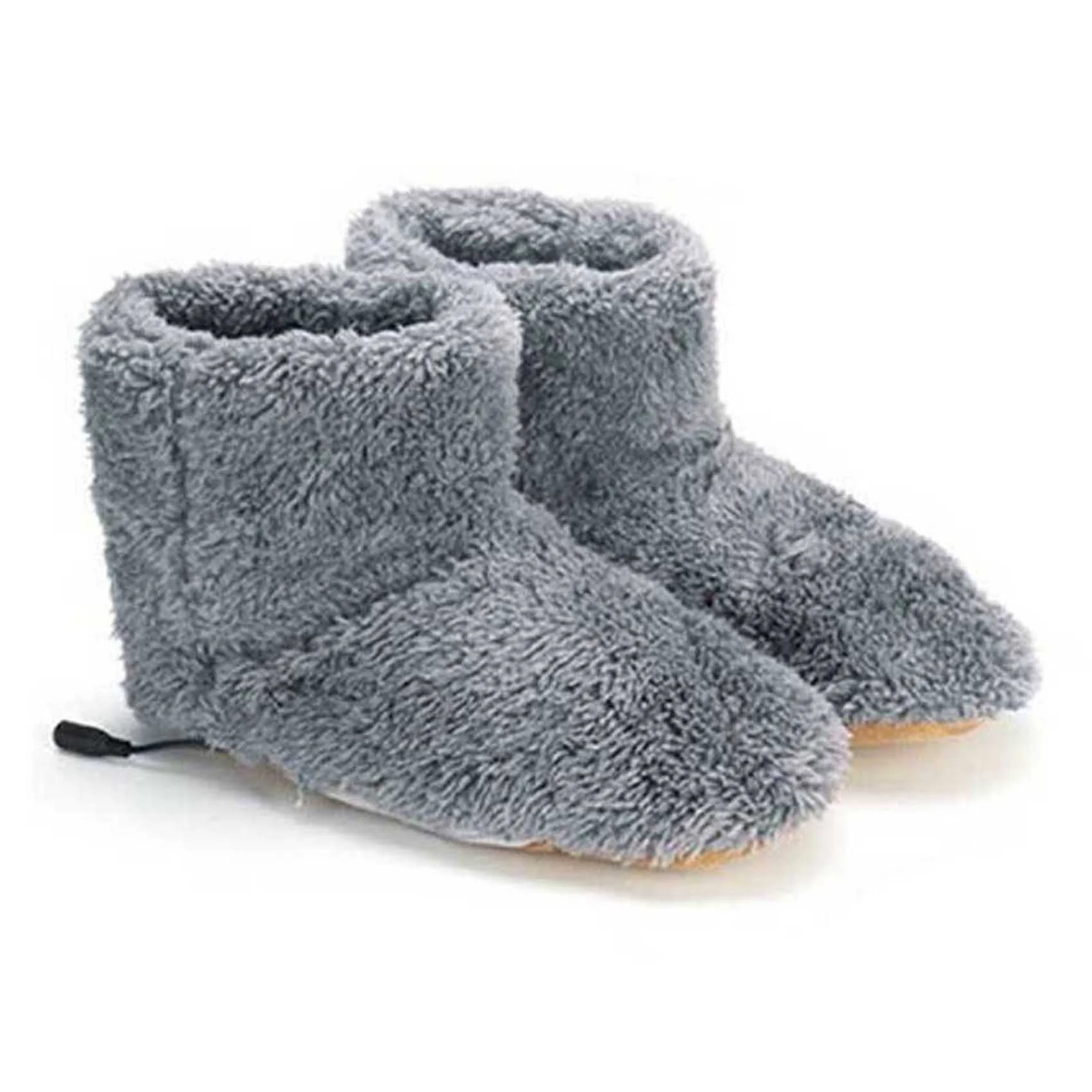 Winter USB Heater Foot Shoes Electric Shoes Warming Pad Plush Warm Electric Slippers Feet Heated Insoles Gray