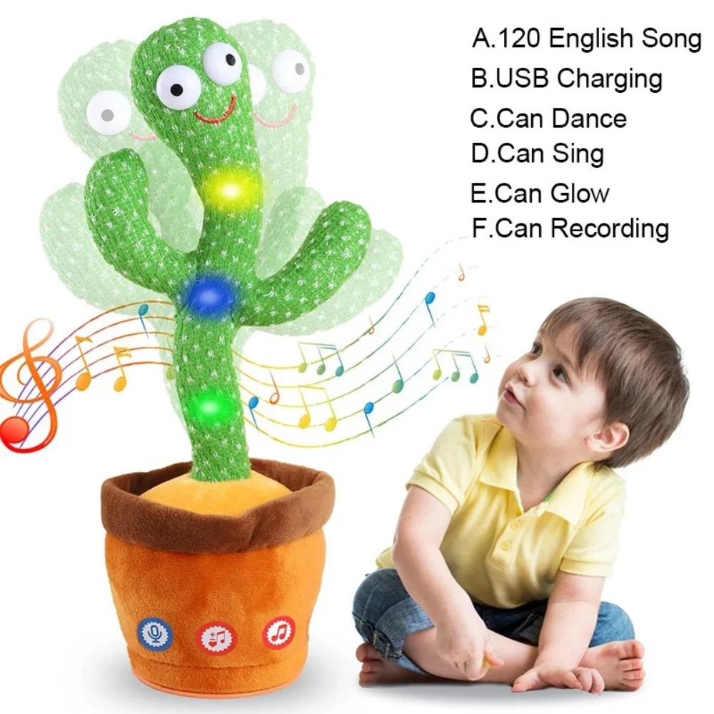 

Talking Cactus Toys for Baby Dancing Singing Cactus Mimicking Toy with 120 English Songs Birthday Christmas Gifts for Kids