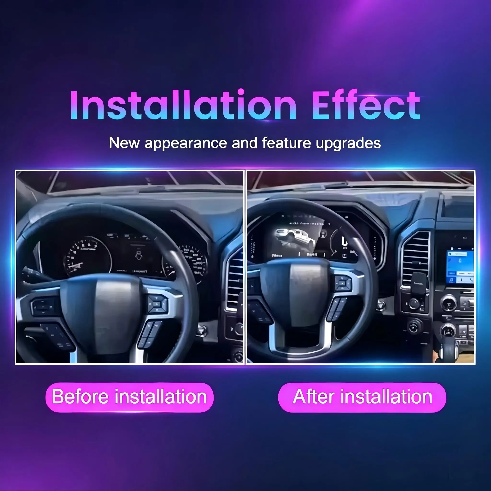 12.3 Inch Car LCD  Stereo Digital Cluster For Ford  Raptor F150 2009-2020 Original Virtual  Speedometers Cockpit Linux Dashboard