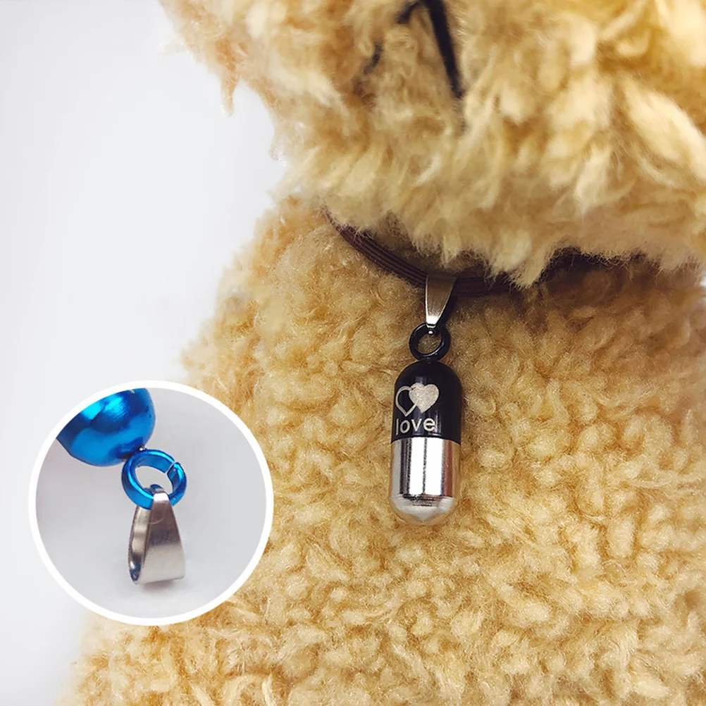 

2Pcs Pet Collar Pendant Durable Material Anti-Lost Tag with Ring for Easy Attachment Black Blue Collar Hanging Pendant