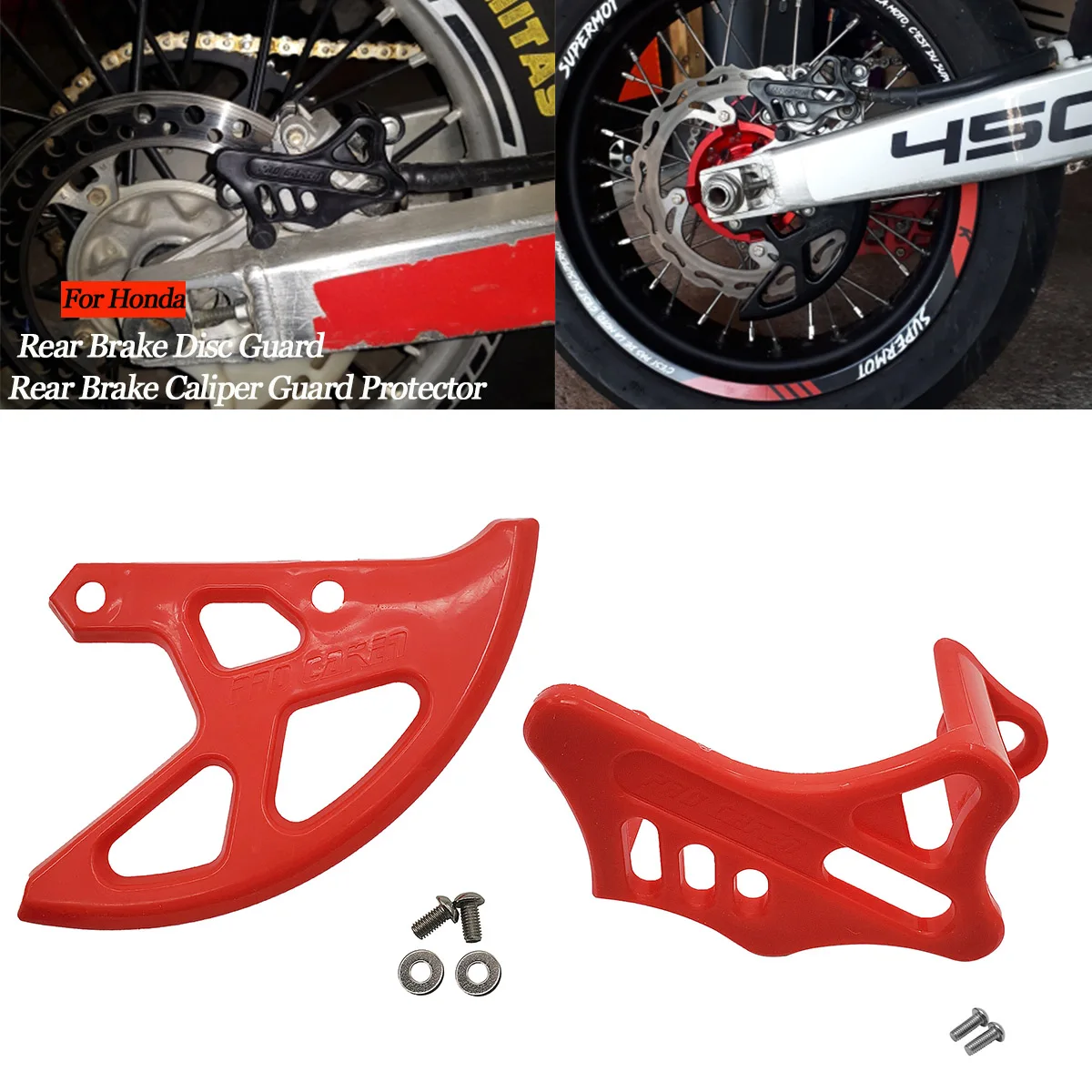 Rear Brake Caliper Guard Brake Disc Protector For Honda CR125R CR250R CRF250X CRF450X CRF250RX CRF450RX CRF250R CRF450R CRF450L