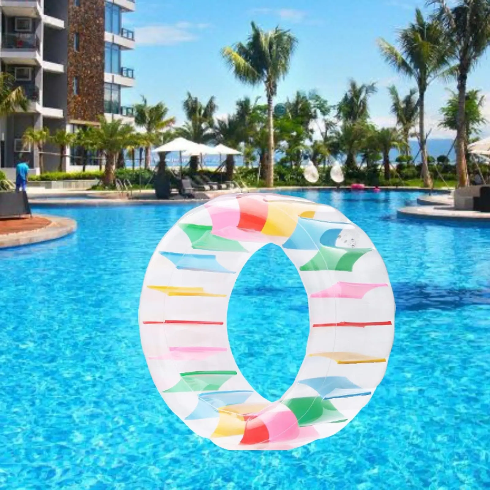 

Inflatable Water Wheel Pool Float Swimming Pool Float Tube Portable Colorful Inflatable Water Wheel for Courtyard