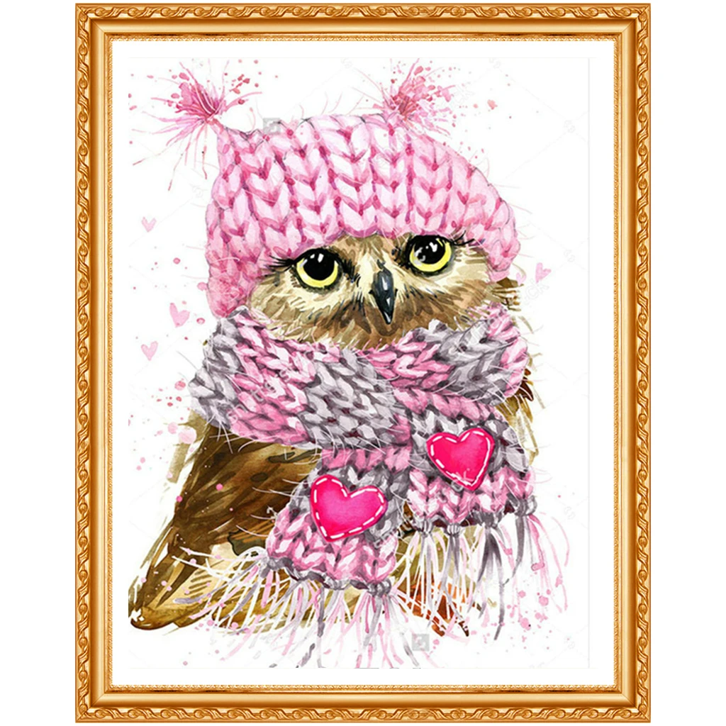 5D Owl Diamond Painting Cross Stitch Diamond Embroidery Full Square Rhinestones Pattern Home Decoration Needle Craft Art