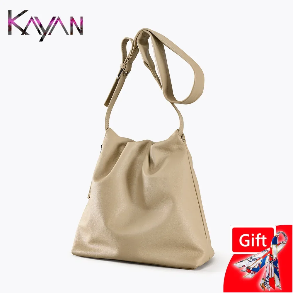 Lichee Pattern Natural Cowhide Ruched Female Shoulder Hobo Bag Advanced Texture Genuine Leather Female Crossbody Dumpling Bag