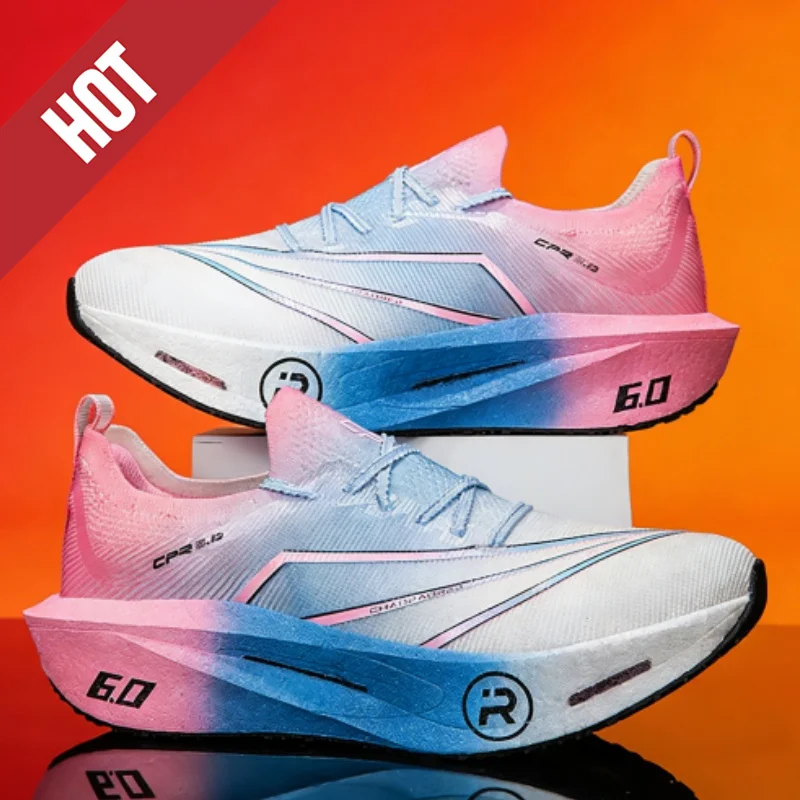 Men Running Shoes Casual Carbon Board Air Cushion Marathon Sports Breathable Lightweight Women's Comfortable Athletic Sneakers