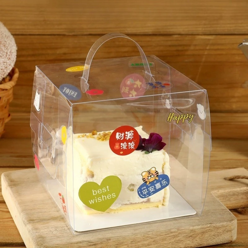 Street Vendor Durian Thousand Layer Moustiramisu Pastry Small Wrapping Case Cake Shop Dessert Packaging Box with Shim 10pcs