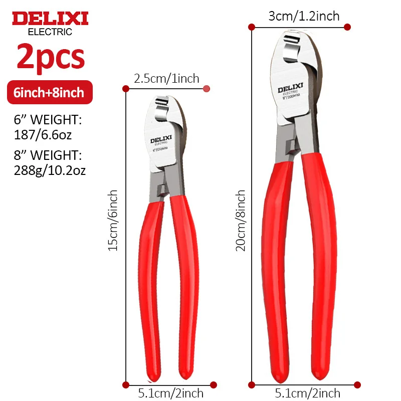 DELIXI ELECTRIC Cable Cutter ,Wire Stripper Pliers，Chromium Vanadium Steel Forging，Used to Sharp Cutting Cables and Strip Wires