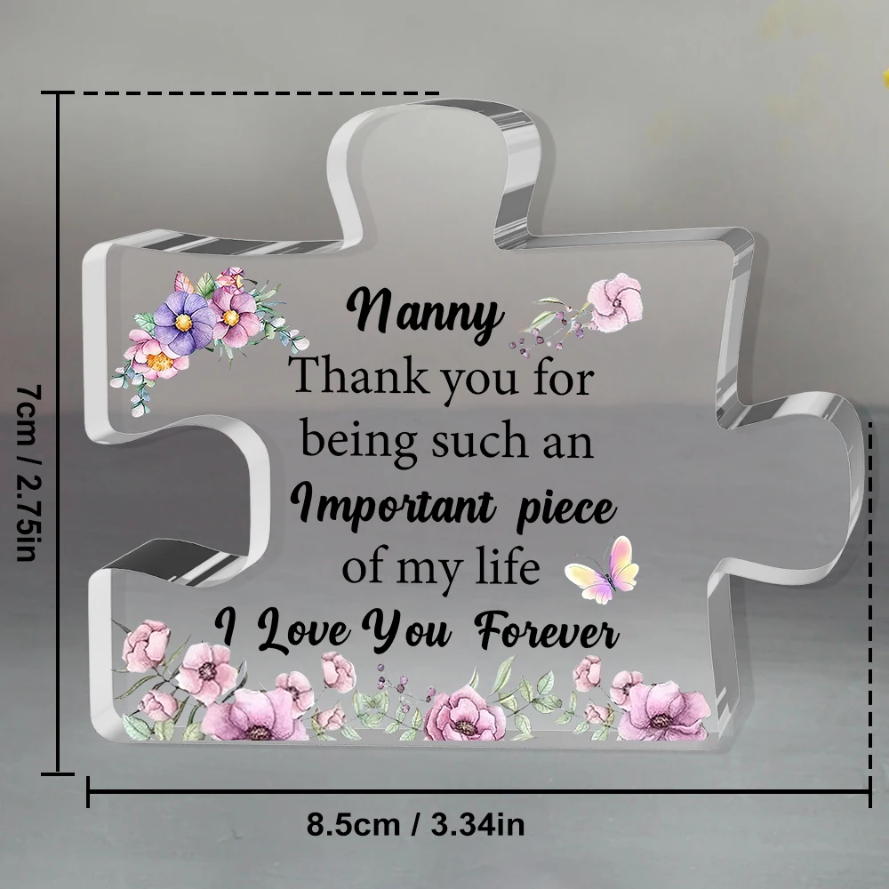acrylic effect/pattern Nanny Puzzle Plaques Mother's Day Gifts Nan Appreciate Birthday Present Nana Acrylic Sign Home Decoration view 6