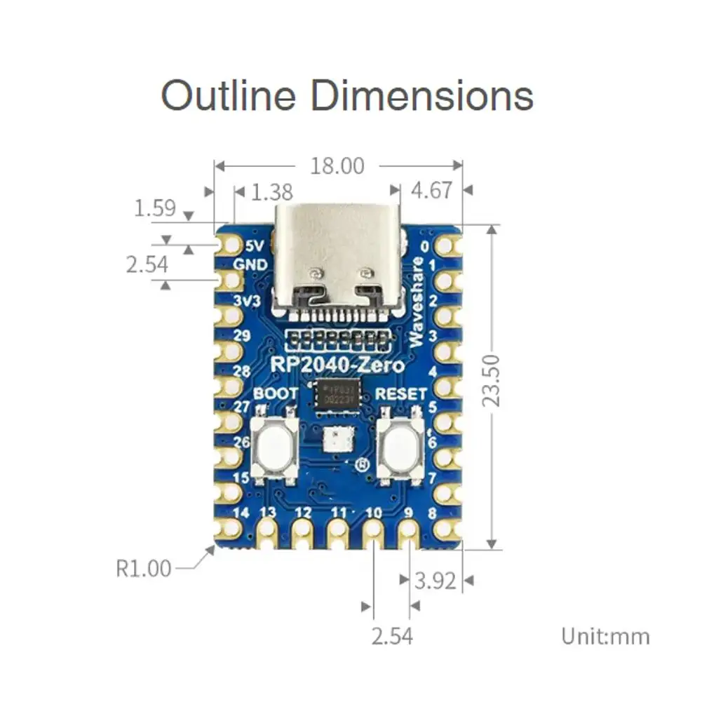 Suitable For Raspberry Pi RP2040 Zero Microcontroller Development Board PICO Development Board RP2040 Dual Core Processor