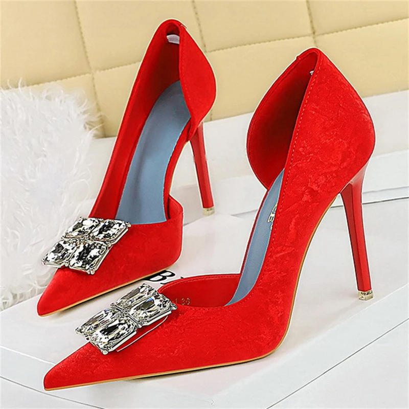 BIGTREE Fashion Gemstone Women Pumps Stilettos High Heels Sexy Wedding Party Shoes Zapatos Mujer