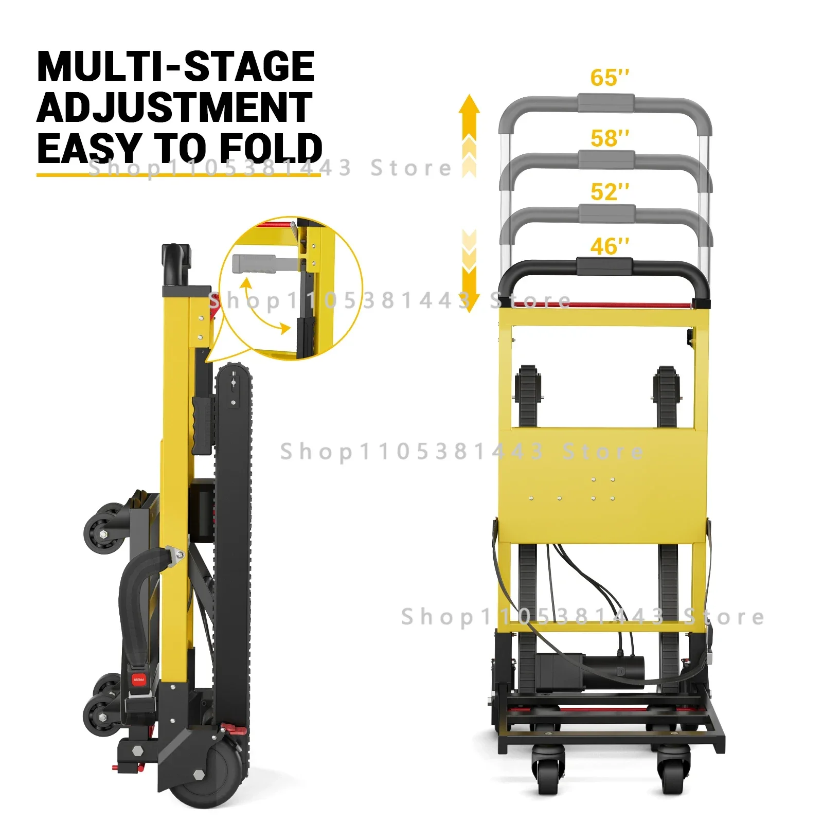 For Moving 400lbs Capacity Heavy Duty Folding Stair Climber Hand Trolley Electric Stair Climbing Hand Trucks Dolly