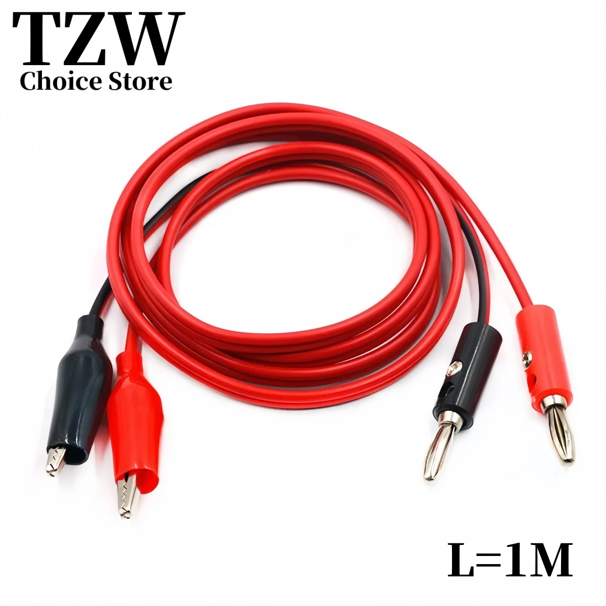 1M Alligator Cilp to AV Banana Plug Test Cable Lead Connector Dual Tester Probe Crocodile Clip for Multimeter Measure Tool