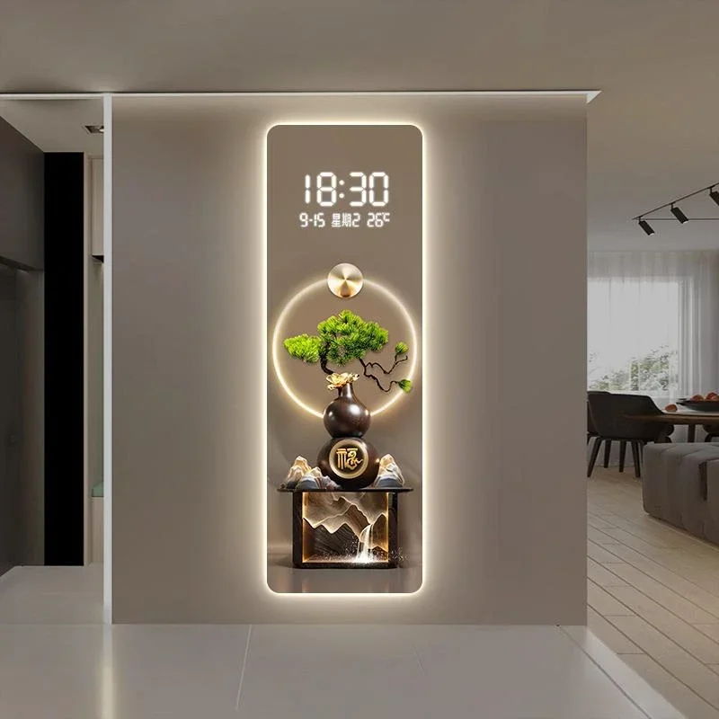 Plug in led Light Wall clock Large With Thermometer Date Luxury Living Room Clock Wall Bedroom Modern Horloge Murale Home Decor