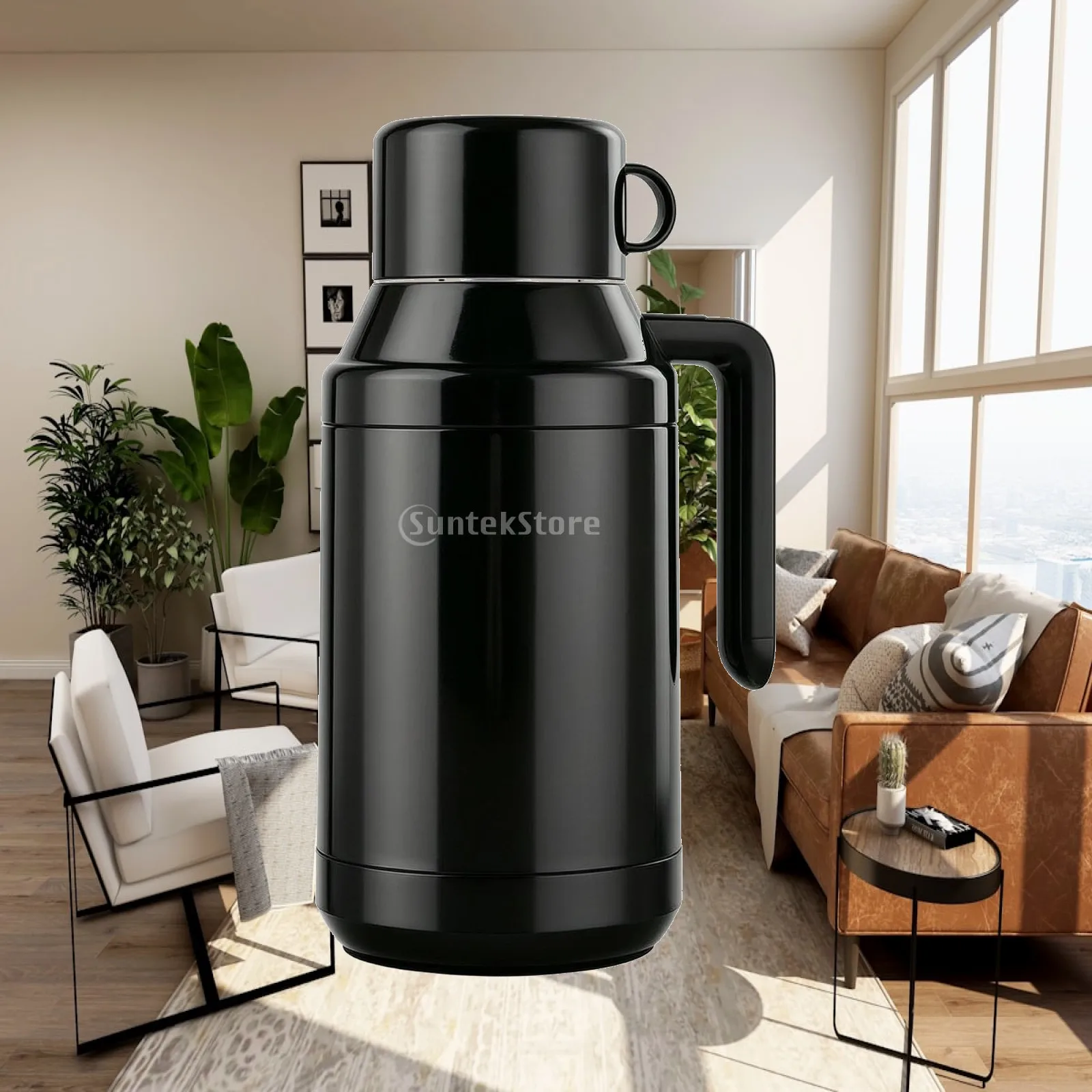 12V Car Kettle for Boiling Water Fast Heating Portable Travel Mug Stainless Steel Interior Digital Display for Truck Drivers