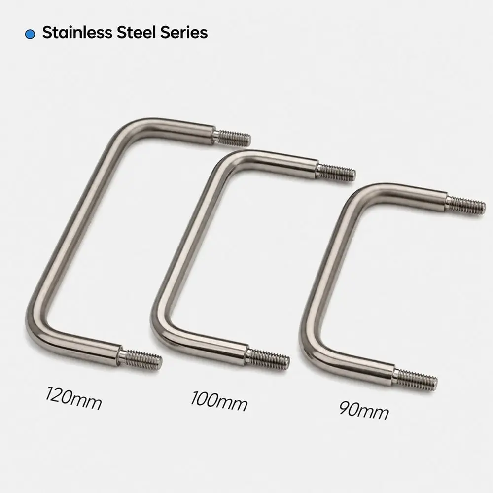 1Pcs LS507 Electrical Cabinet Handle Carbon Steel Stainless Steel Cabinet Door Handle 90/100/120mm Pitch Row External Thread